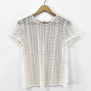 DVF Diane Von Furstenberg Scalloped Lace Top